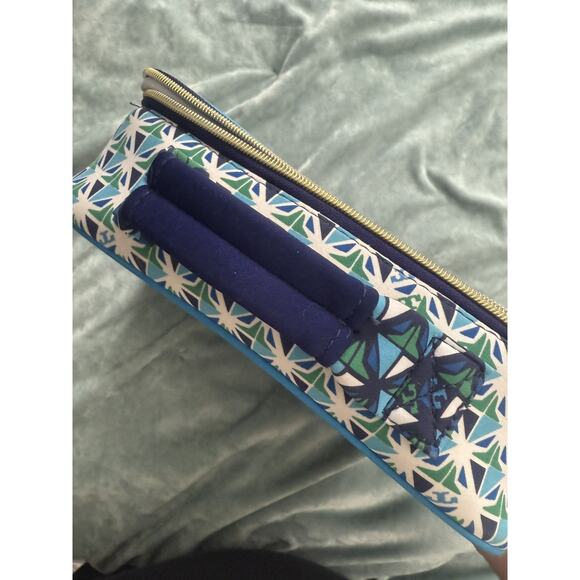 Tory Burch Target Nieman Marcus Blue Geometric Insulated Lunch Box Top Handle - Picture 4 of 6